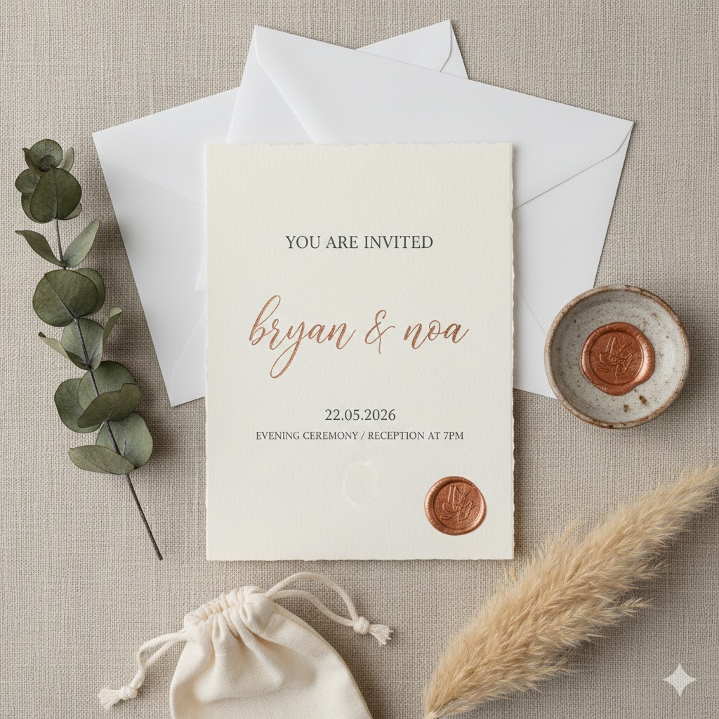 הזמנת חתונה בגוון לבן ענן